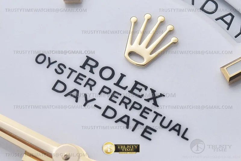 RDD0316A - DayDate 40mm 904L Flt YG/YG Wht/Stk GMF A2836