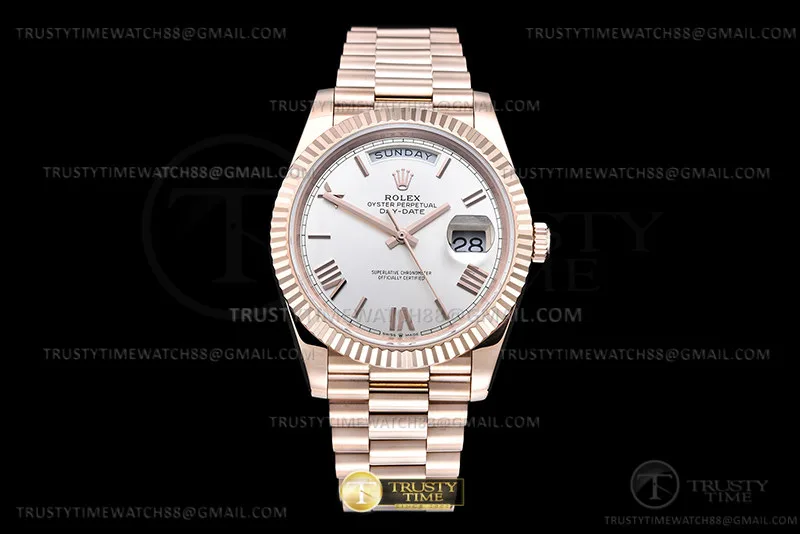 RDD0324B - DayDate 40mm 904L Flt RG/RG Silv/Rm/Stk GMF VR3255
