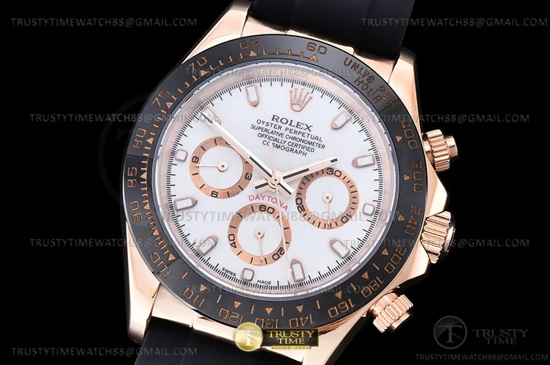 ROLDYT0538F - Daytona 116515 CER RG/RU White/Stk GDF A3836