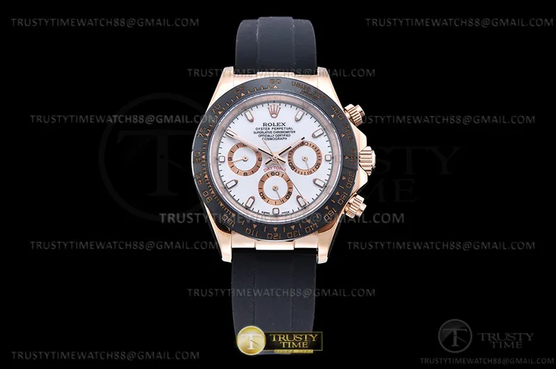 ROLDYT0538F - Daytona 116515 CER RG/RU White/Stk GDF A3836
