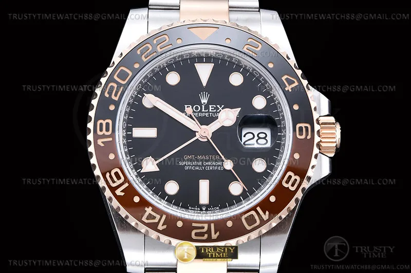ROLGMT0325 - GMT II 126711 904L Wt RG/SS Blk ARF SH3285 CHS