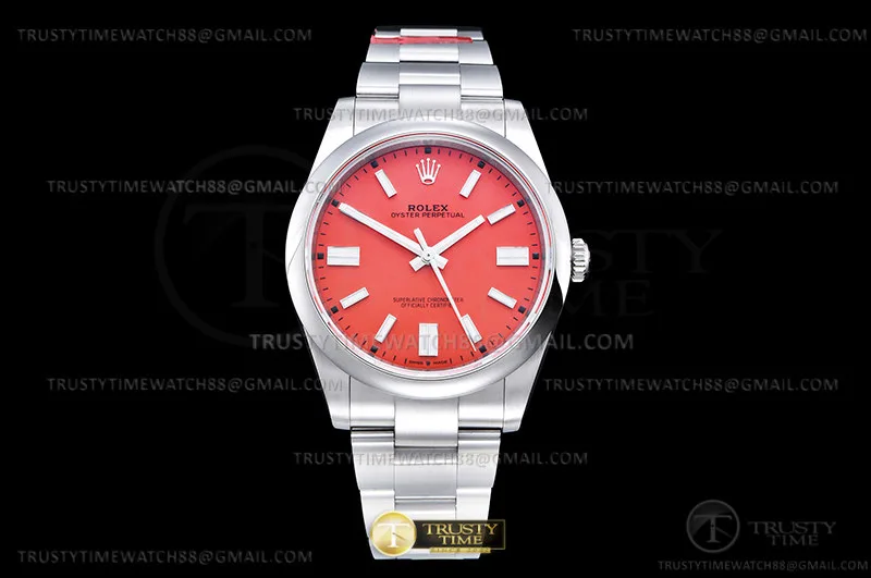 ROYP042B - Oyster Pert 41mm 124300 Oys SS/SS Red VSF V2 VS3230