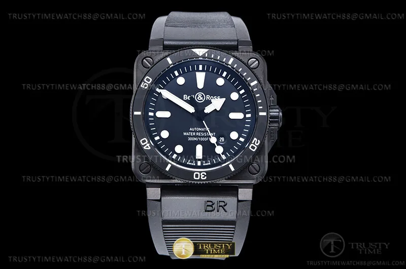 BR142A - Bell Ross BR03-92 Diver 42mm DLC/RU Blk WMF A2824