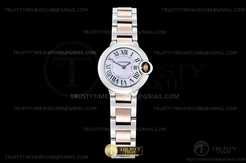 CAR0595A - Balon Bleu Ladies 28mm RG/SS M-Pink V6F V7 Sw Qtz