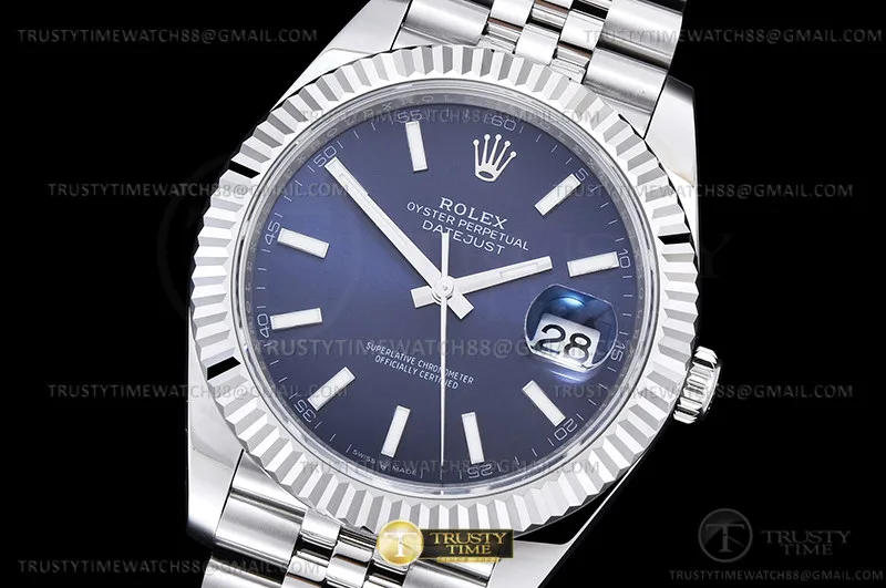 R2DJ0482B - DJ2 41mm Jub Flt 904L SS/SS Blue/Stk EWE A3235