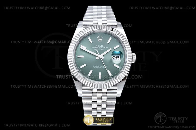 R2DJ0482C - DJ2 41mm Jub Flt 904L SS/SS Green/Stk EWE A3235