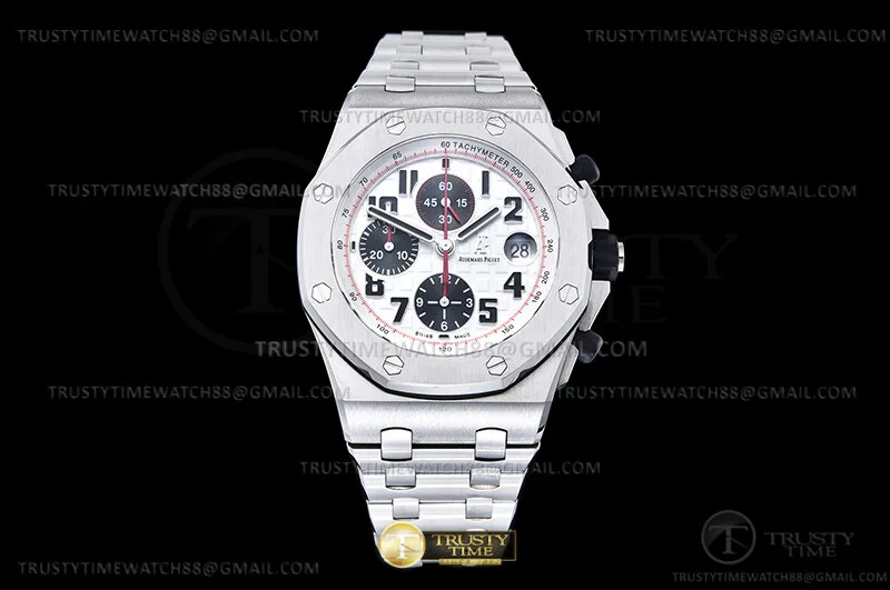 AP0898B - AP ROO Chrono 42mm SS/SS Wht/Blk/Num TKF A3126 Mod