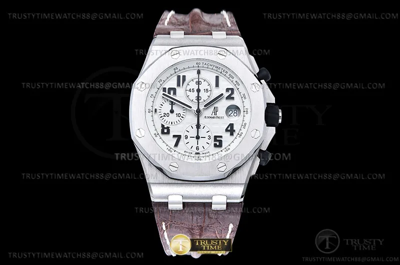 AP0901 - AP ROO Chrono 42mm Safari SS/LE Wht/Num TKF A3126