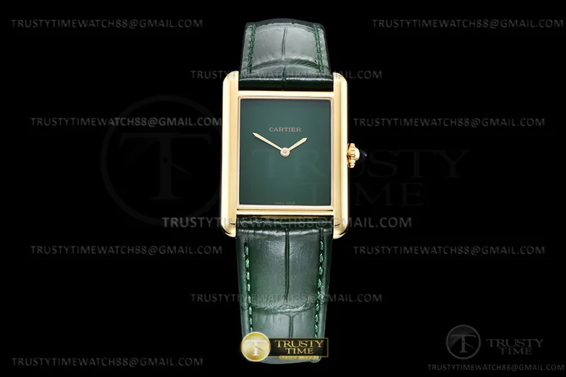 CAR0602B - Cartier Tank Louis YG/LE Grün K11 Swiss Qtz