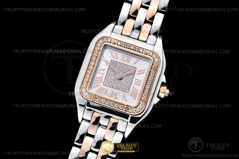 CAR0605 - Panthere 4023 22mm Dia RG/SS Diam AF Swiss Qtz