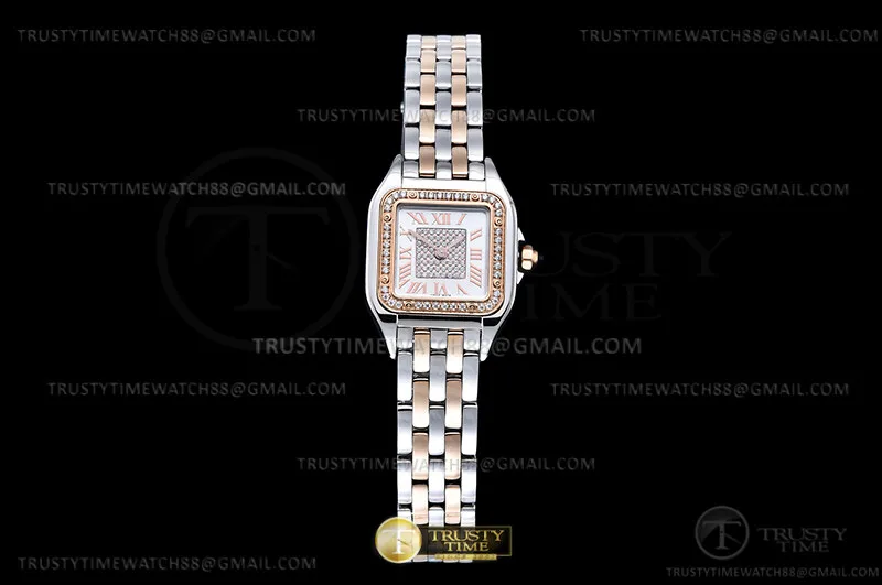 CAR0605 - Panthere 4023 22mm Dia RG/SS Diam AF Swiss Qtz