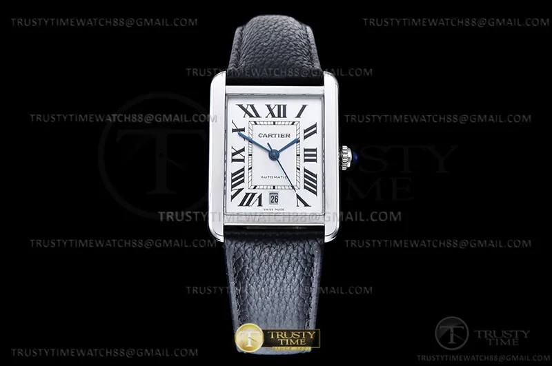 CAR0609 - Cartier Tank Solo 3800 SS/LE Wht AF A1847 Mod