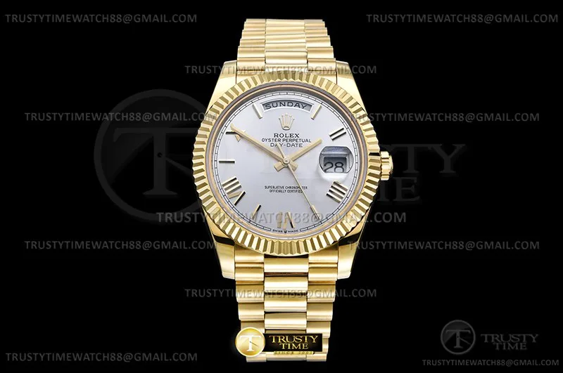 RDD0338A - DayDate 40mm 904L Flt Wt YG/YG Silv/Rm KF VR3255