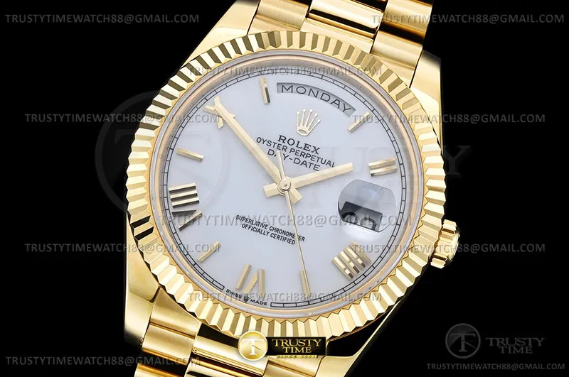 RDD0338C - DayDate 40mm 904L Flt Wt YG/YG Wht/Rm KF VR3255