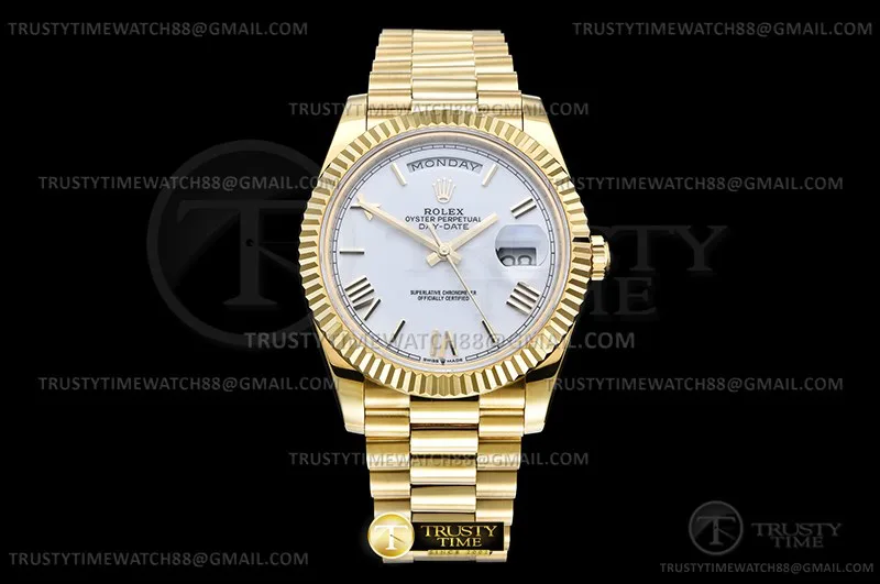 RDD0338C - DayDate 40mm 904L Flt Wt YG/YG Wht/Rm KF VR3255