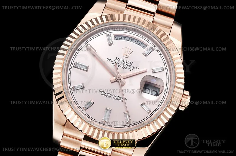 RDD0341A - DayDate 40mm 904L Flt Wt RG/RG R-Gold/Dia KF VR3255