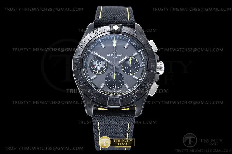 BSW0524D - Avenger B01 Chrono 44mm PVD/NY/LE Gry/Stk BLS A7750