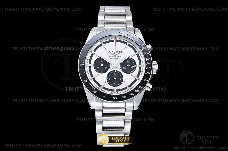 LON050C - HydroConquest Chrono Uomo SS/SS Wht/Blk A7750
