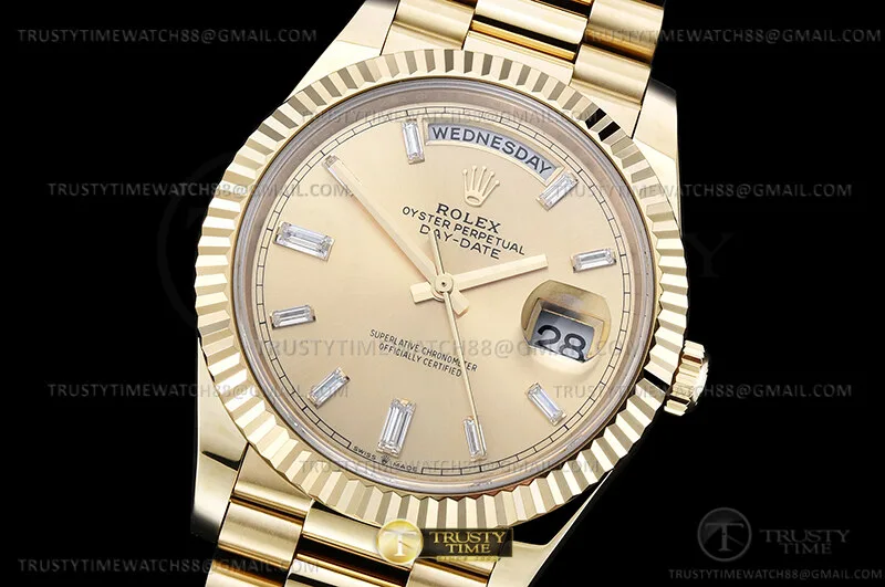 RDD0343J - DayDate 40mm 904L Flt Wt YG/YG Gold/Dia Noob A2836