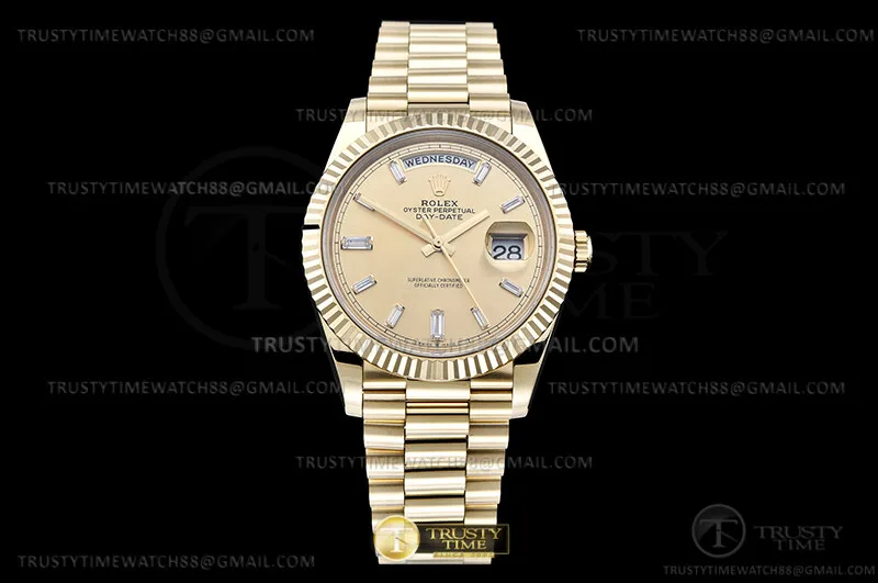 RDD0343J - DayDate 40mm 904L Flt Wt YG/YG Gold/Dia Noob A2836