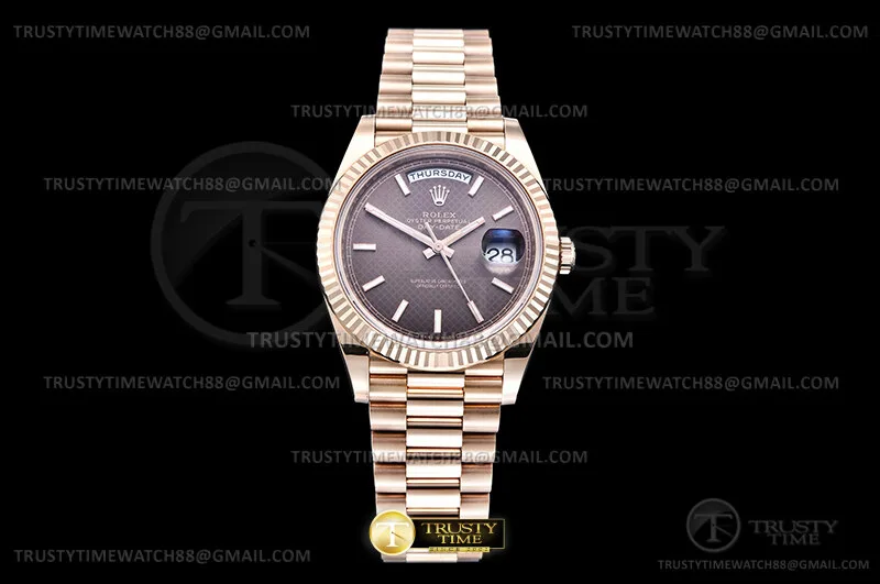 RDD0351G - DayDate 40mm Flt Wt RG/RG C-Brwn/Stk THB V3 SH3255