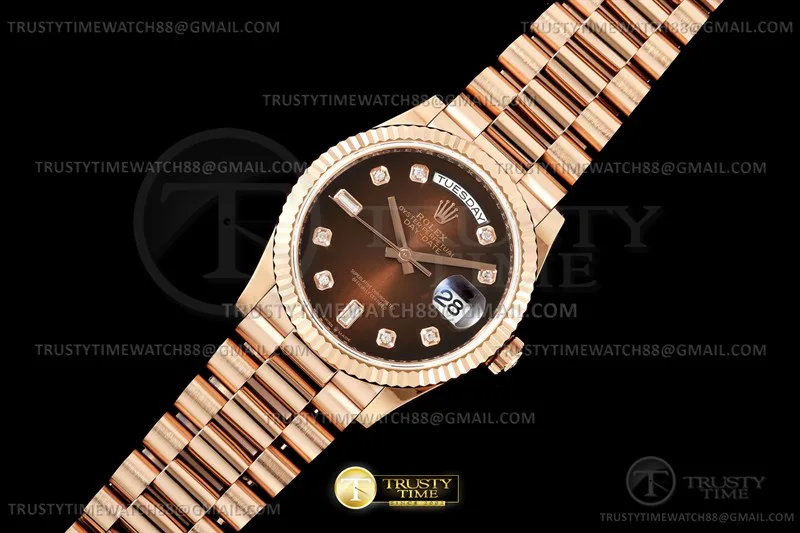 RDD0354C - DayDate 36mm 904L Flt Wt RG/RG O-Brown/Dia KF A2836 – Bild 2