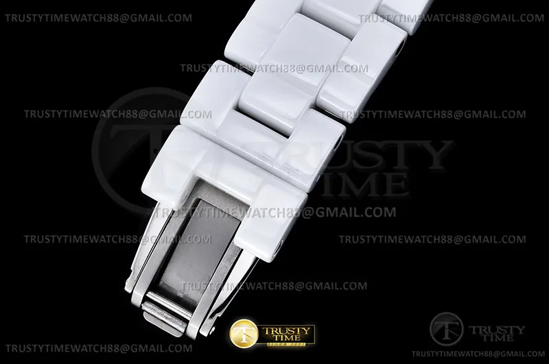 CHA025A -XHANEL J-12 38mm Wht CER/CER Wht/Pink Num Dia HTF A2892