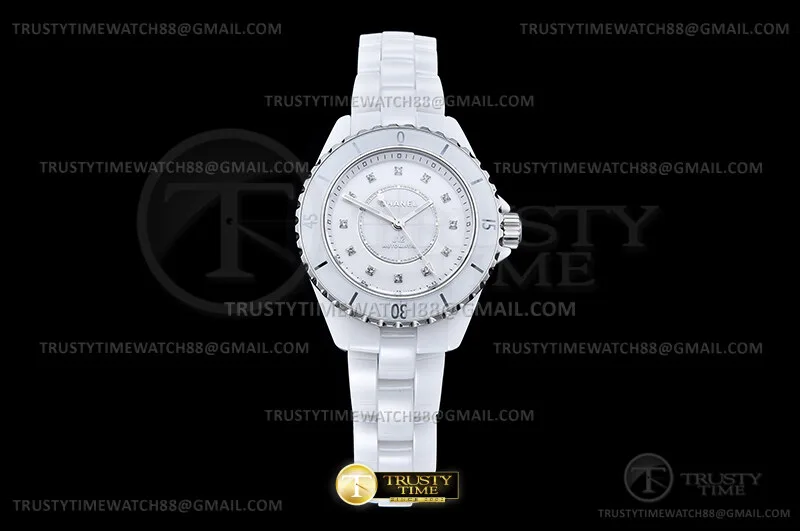 CHA028C -XHANEL J-12 33mm Wht CER/CER Wht/Dia HTF A12.2