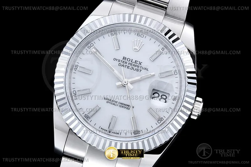 R2DJ0489A - DJ2 41mm Oys Flt 904L SS/SS Wht/Stk JQF VR3235