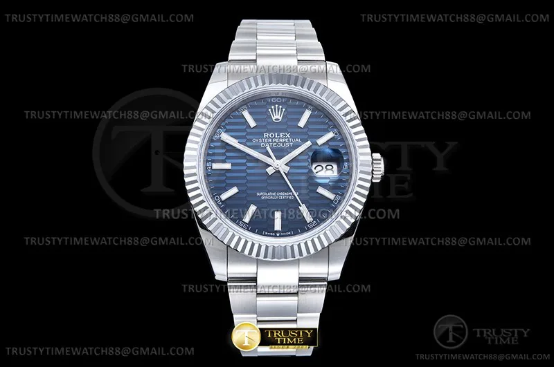 R2DJ0489H - DJ2 41mm Oys Flt 904L SS/SS Blue-P/Stk JQF VR3235