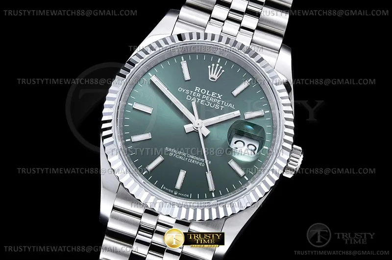 RDJ0467C - DJ 36mm Jub Flt 904L SS/SS Grn/Stk JQF VR3235