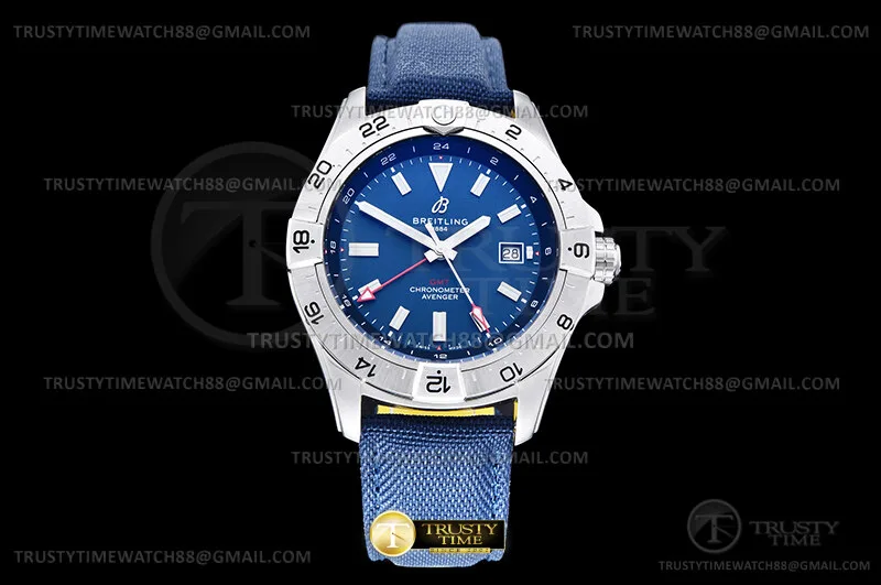 BSW0541B - Avenger GMT 44mm SS/NY/LE Blue/Red OXF A2836