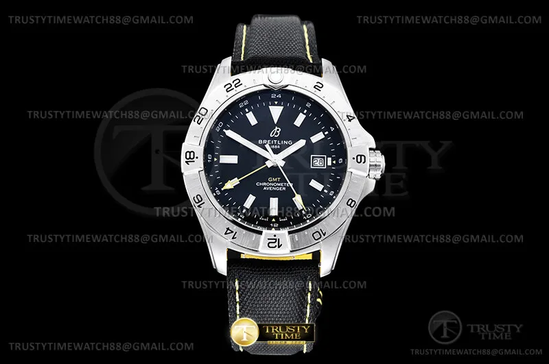 BSW0541C - Avenger GMT 44mm SS/NY/LE Black/Yellow OXF A2836