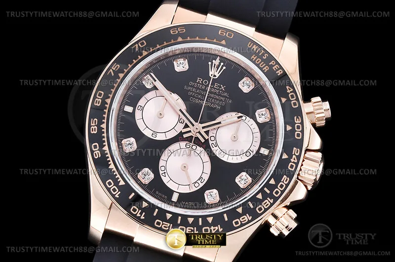 ROLDYT0659C - Daytona 126515 V10 Wt CER RG/RU Blk/Dia QF QF4131