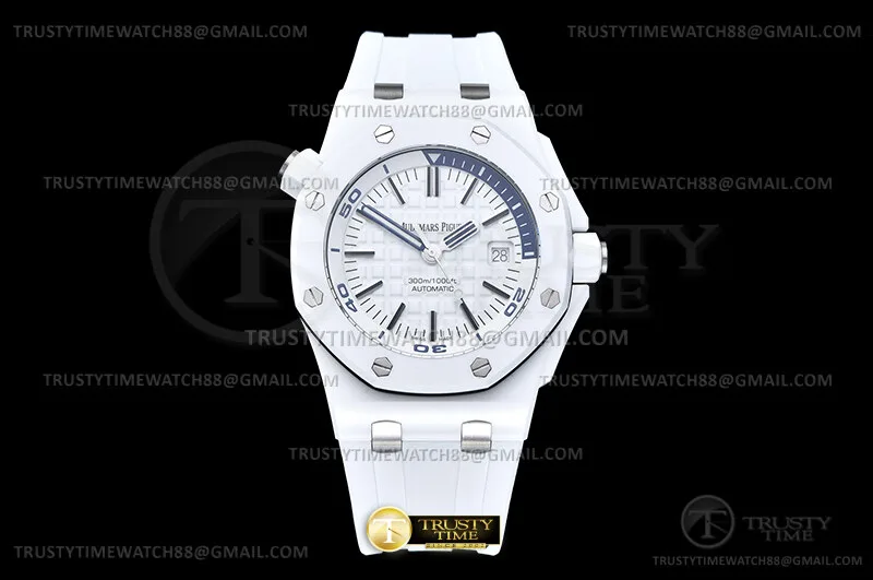 AP0907C - Royal Oak Diver 15707 Wht CER/RU Wht APSF A3120