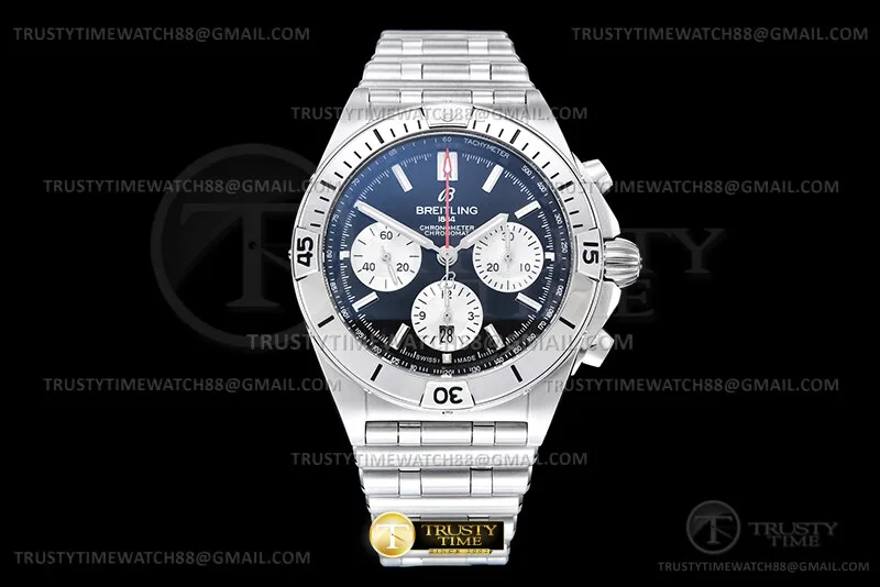 BSW0542C - Chronomat B01 V2 SS/SS Blk/Silv/Stk TF Asia 7750