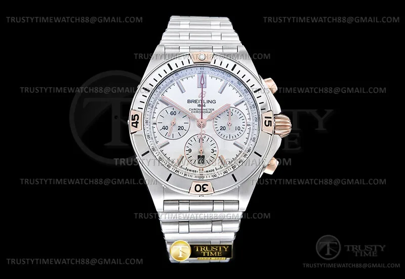 BSW0543A - Chronomat B01 V2 RG/SS argento/Stk TF Asia 7750