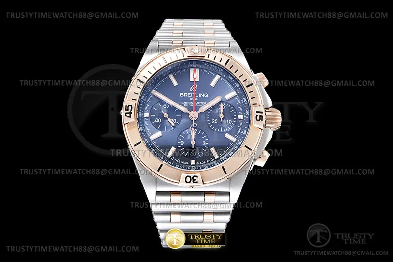 BSW0543B - Chronomat B01 V2 RG/SS Blu/Stk TF Asia 7750