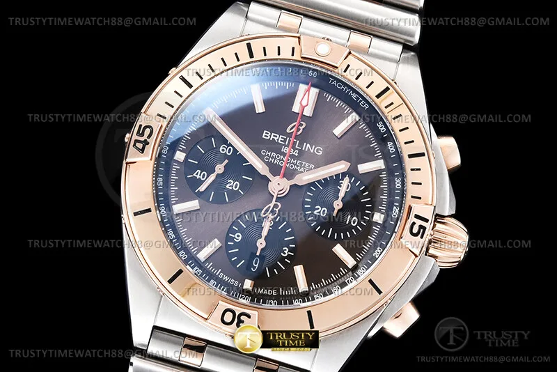 BSW0543C - Chronomat B01 V2 RG/SS Brown/Blk/Stk TF Asia 7750