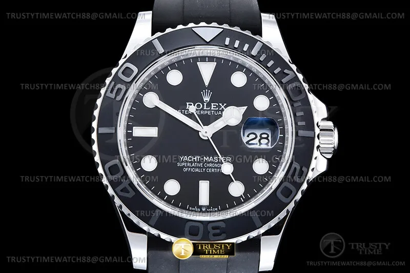 ROLYM266A - YachtMaster 226659 42mm 316F SS/RU Blk EWE A3235