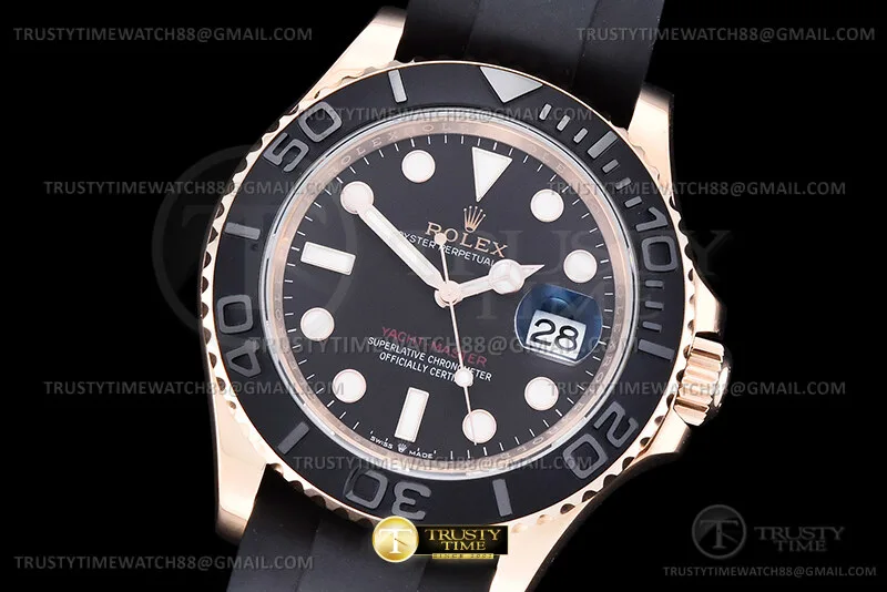 ROLYM266D - YachtMaster 126655 40mm 316F RG/RU Blk EWE A3235