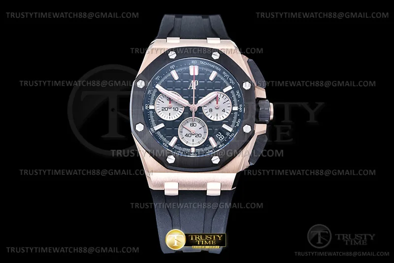 AP0915B - Royal Oak Offshore 26420 CER RG/RU Blk/Stk APSF SH4401