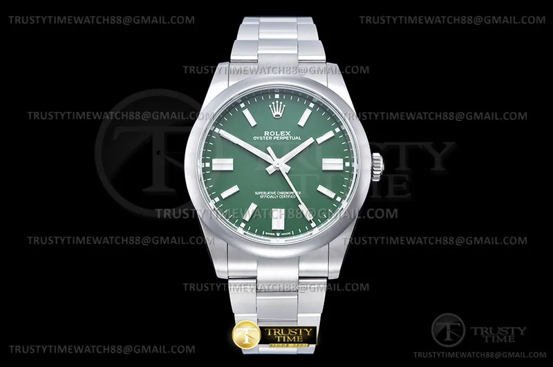 ROYP049C - Oyster Pert 41mm 124300 Oys SS/SS verde VSF V2 VS3230