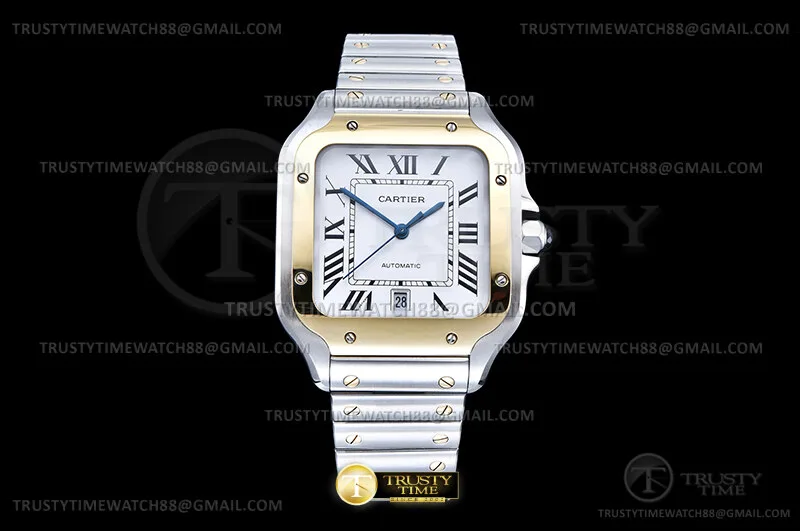 CAR0628A - Santos De Cartier Large 40mm YG/SS Wht AF MY9015