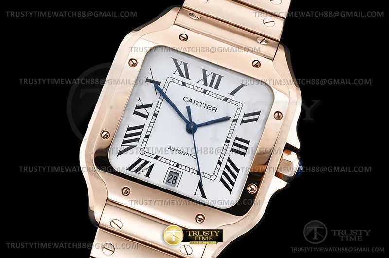 CAR0628C - Santos De Cartier Large 40mm RG/RG Wht AF MY9015
