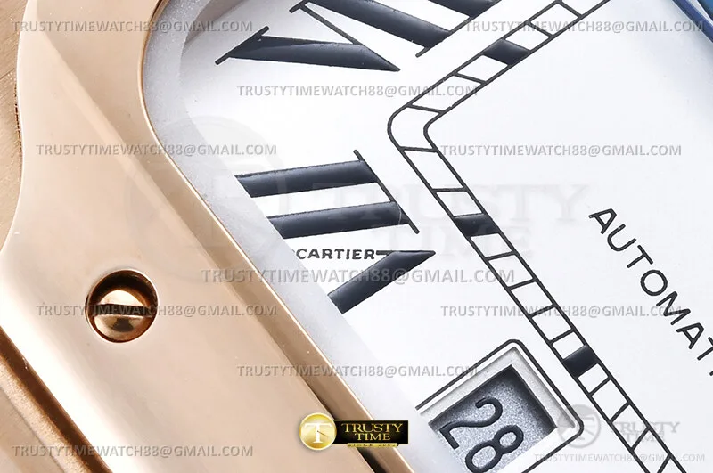CAR0628C - Santos De Cartier Large 40mm RG/RG Wht AF MY9015