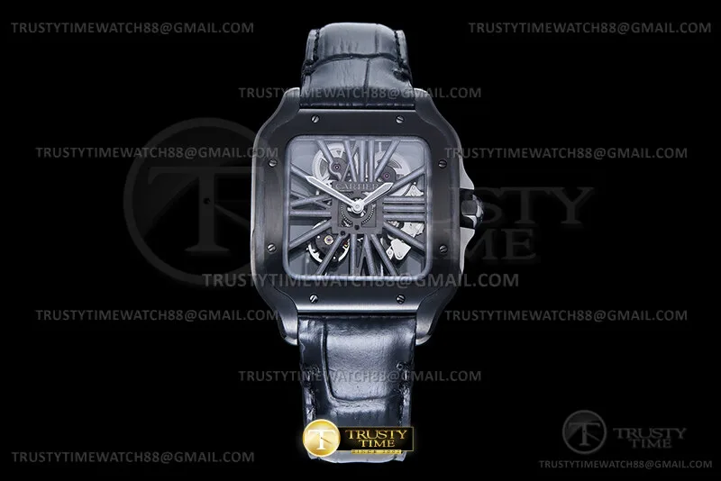 CAR0631 - Santos De Cartier Skeleton 40mm PVD/LE Ske MLF 9612MC