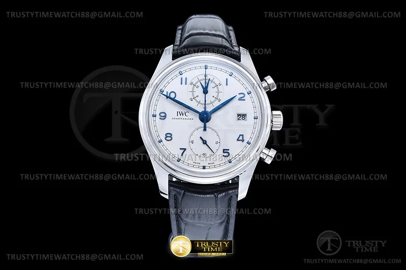 IWC0568A - Portugieser Chrono Classic SS/LE Wht/Blue APSF A7750