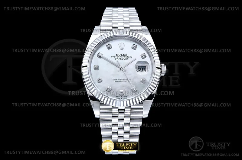 R2DJ0496F - DJ2 41mm Jub Flt SS/SS M-Wht/Dia Clean Plus DD3235