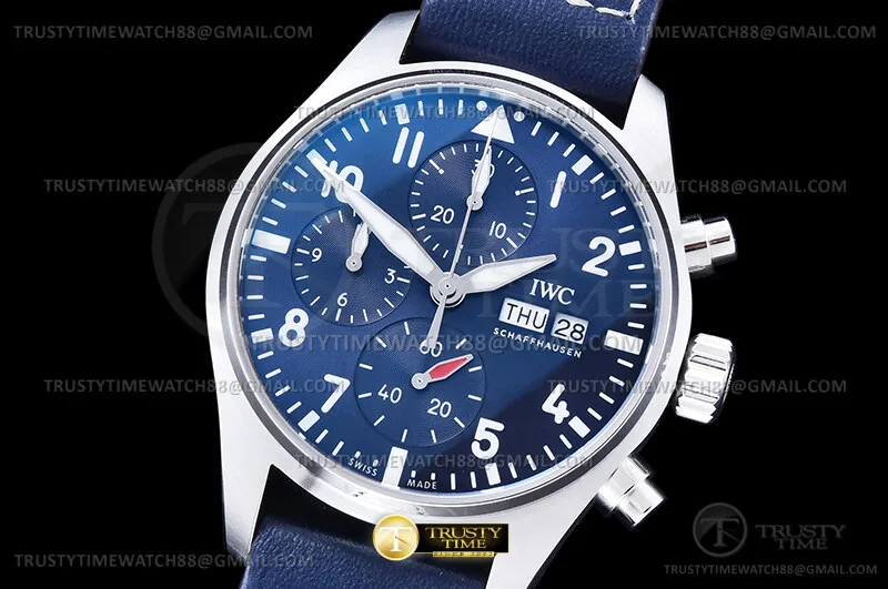 IWC0571 - Pilot Chrono IW388101 SS/LE Blue APSF SA69385